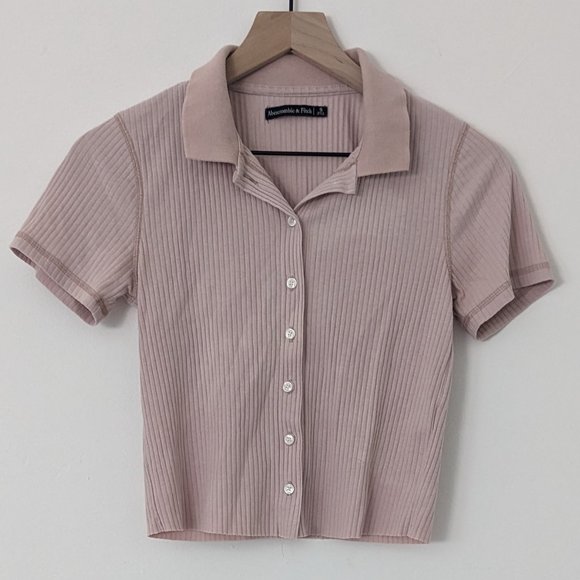 abercrombie & fitch cropped button shirt - Picture 1 of 3